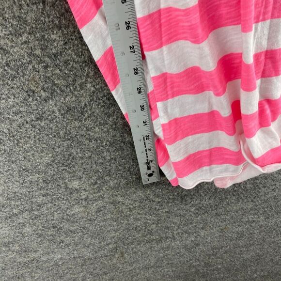 Roxy Dress Women M Medium Pink Striped Shift Short V-Neck Sleeveless Cotton - Picture 8 of 9